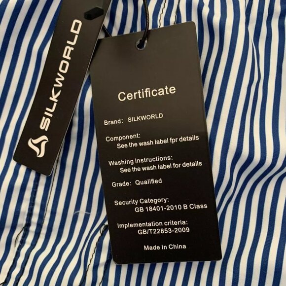 SILKWORLD Striped Swim Trunks Shorts Size 3XL Blue White 3 Pockets Quick Dry - Picture 8 of 9